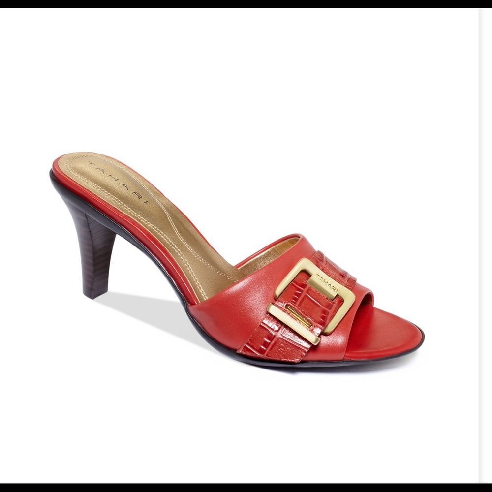 Like New-Tahari Red Slide w/Leather Upper